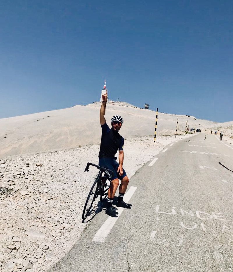 On top of Ventoux, shooting our Charly Gaul jerseys